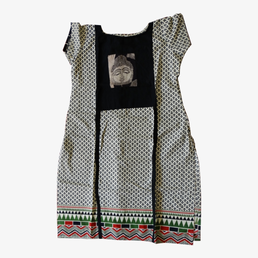 Grey Kurti With Buddha Design - One-piece Garment, transparent png