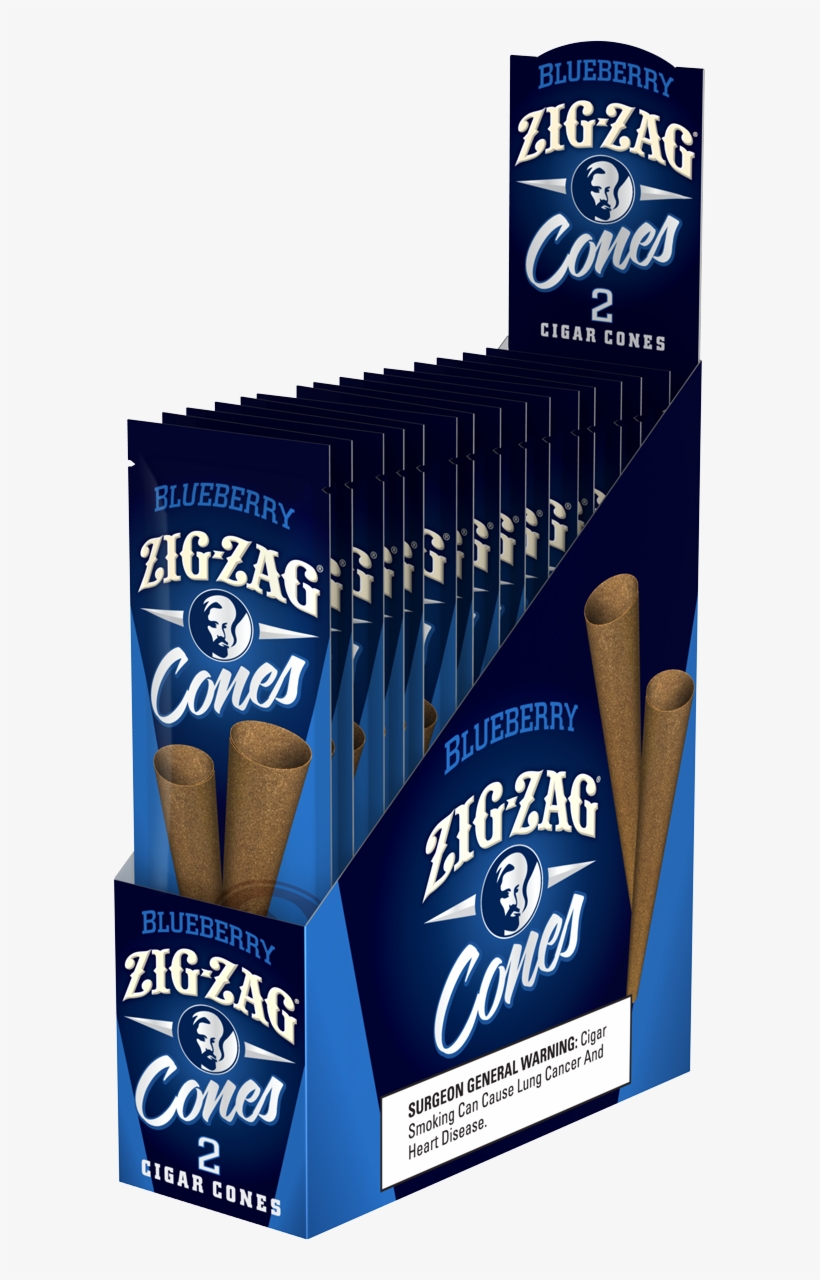 Zig Zag Cones Blueberry 2ct X 15pouches - Zig Zag Blunt Cones, transparent png