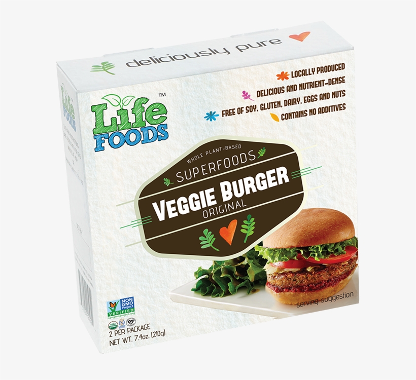 Superfoods Veggie Burger - Life Foods Veggie Burger, transparent png