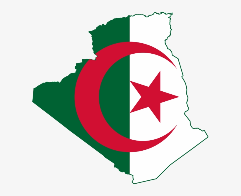 Flag Map Of Algeria - Algeria Flags Map, transparent png
