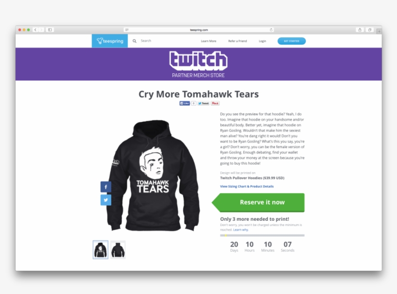 Custom Hoodies Have Hit The Twitch Store - Custom Twitch Hoodie, transparent png