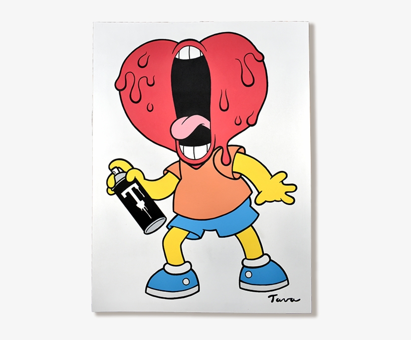 'screaming Heart Bart' By Antoine Tava Moosey Art - Screaming Heart, transparent png