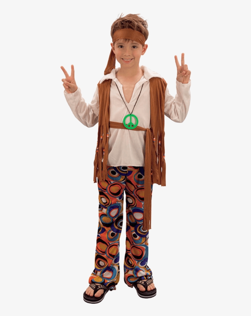 Child 60s 70s Fringed Hippie - Retro Costumes For Boys, transparent png
