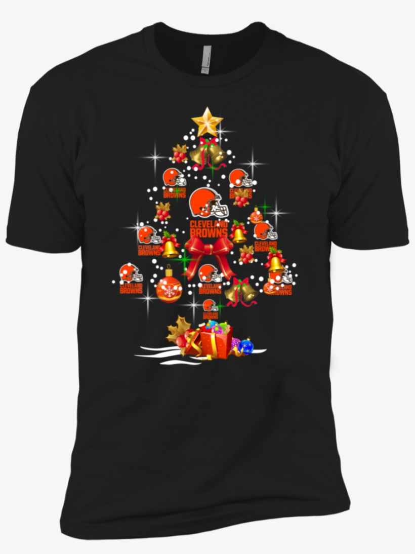 Cleveland Browns Christmas Tree Premium T-shirt, transparent png