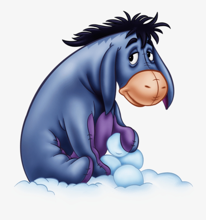 Free Png Download Eeyore With Snowballscartoon Clipart - Winnie The Pooh Winter Png, transparent png