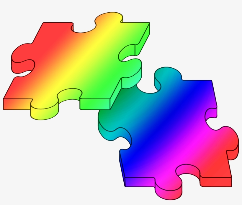 Rainbow Puzzle Pieces, transparent png