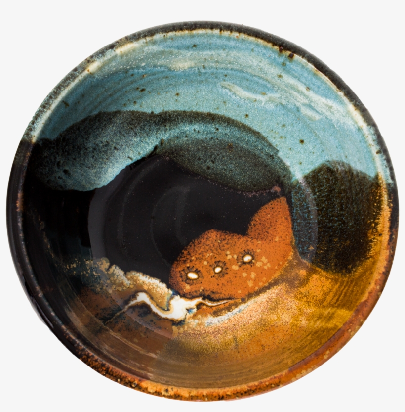 Handmade Pottery 6" Cereal Bowl Overhead View, transparent png