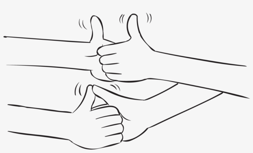 Thumb Wrestling In Stereo - Drawing, transparent png
