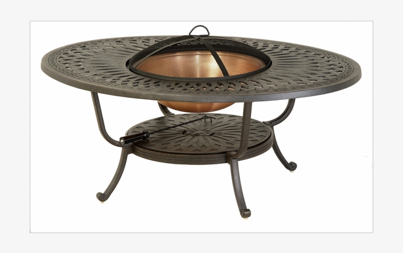 Hanamint Mayfair 39 X 52 Oval Fire Pit Table-700x700 - Cast Aluminum Wood Burning Fire Pit, transparent png