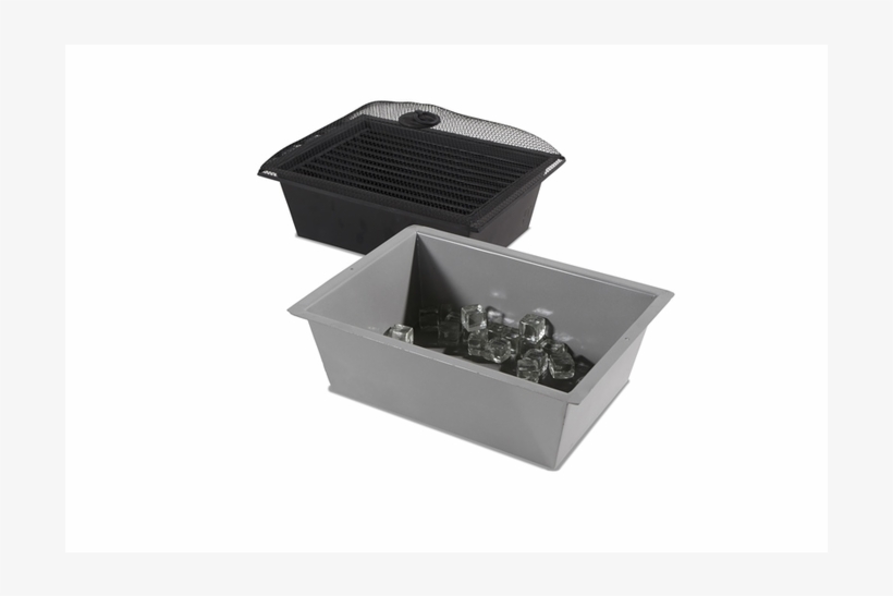 Fire Pit With Ice Cooler X 2 Grey Cast Aluminium 45x46x35cm - Drawer, transparent png