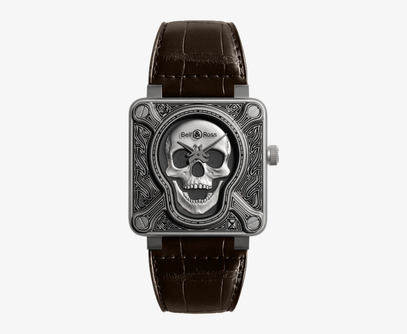 Bell And Ross Aviation Black Br0192 Skull-burn Limited - Burning Skull Bell And Ross, transparent png