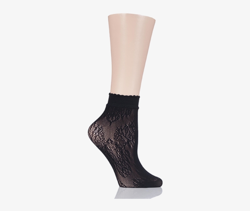 1 Pair Elle Fishnet Socks Scalloped Top Product Image - Sock, transparent png