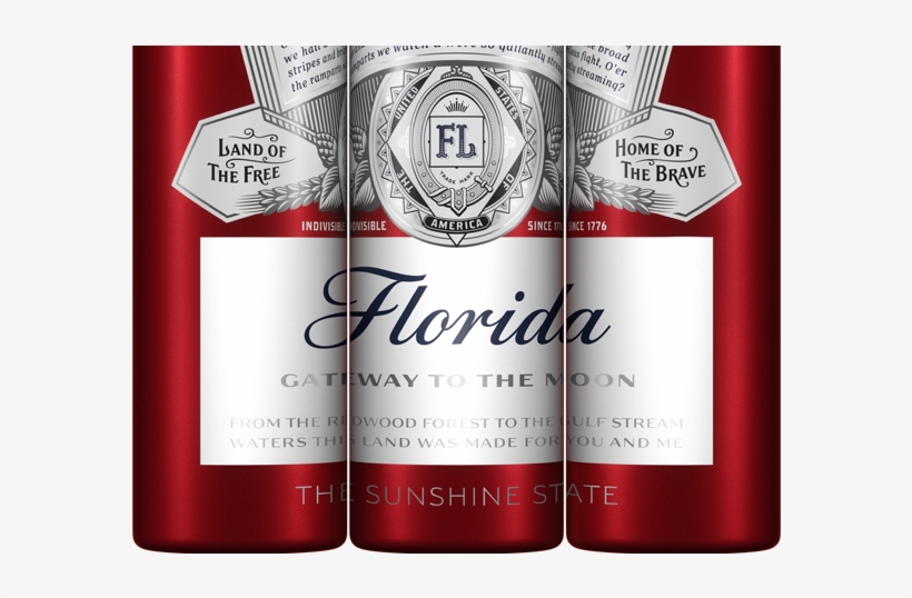 Budweiser Honors Florida With New Label - Florida Budweiser Can, transparent png
