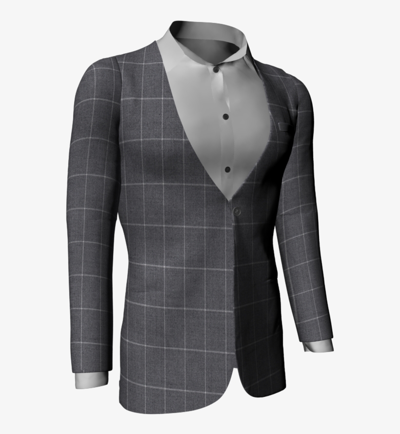 Grey Window Pane Checks Blazer- Customize Grey Window, transparent png