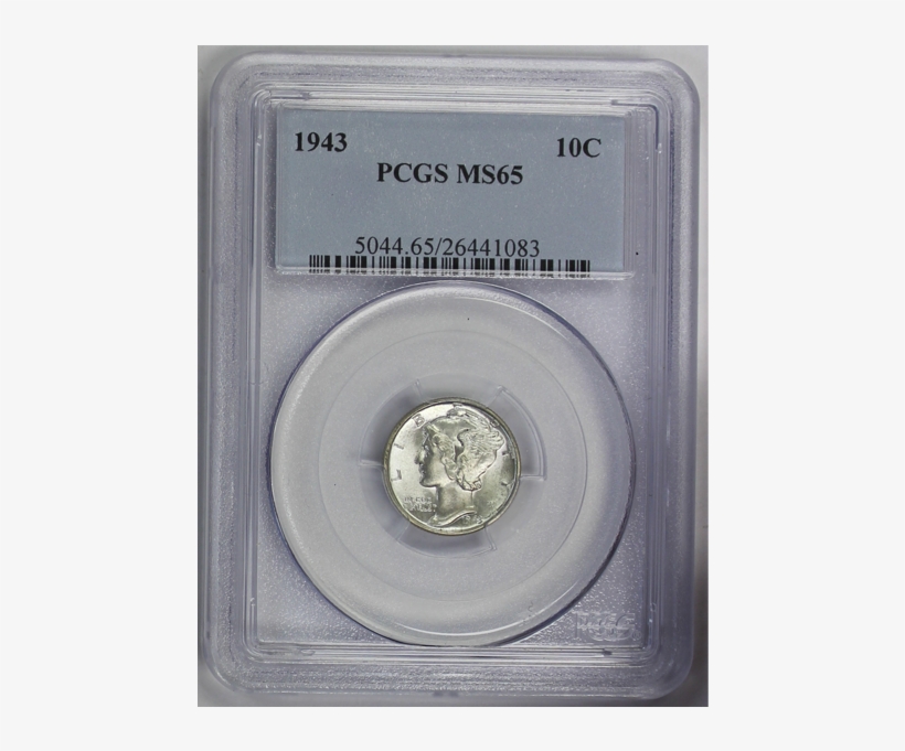 1943 Mercury Dime Pcgs Ms65 - Silver, transparent png