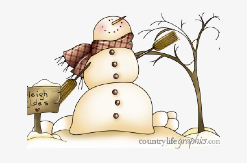 Country Snowman Clipart, transparent png