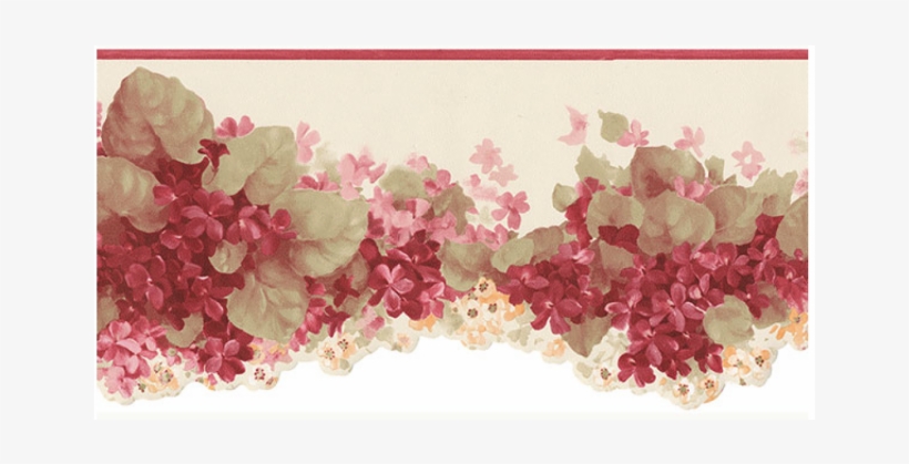 Red Hydrangea Floral Small Laser Cut Wallpaper Border - Tapeten Bordüre Rot, transparent png