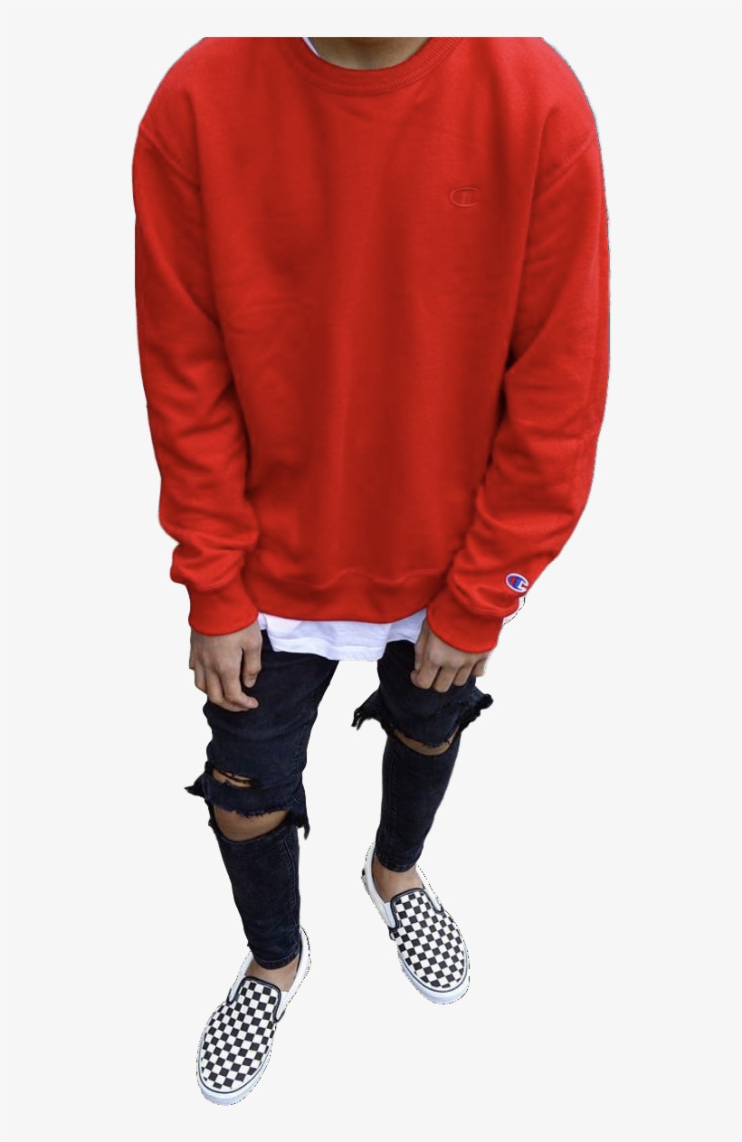 Champion Reverse Weave Red Crewneck Sweatshirt - Sweatshirt, transparent png