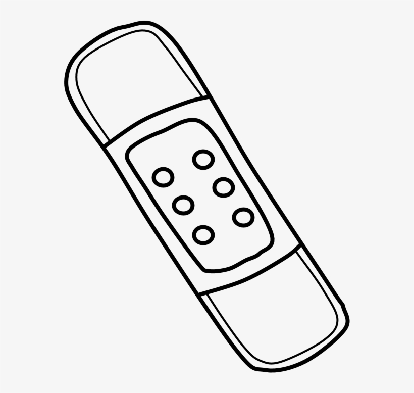 Bandaid, Png Bandaid, Black And White - Line Art, transparent png