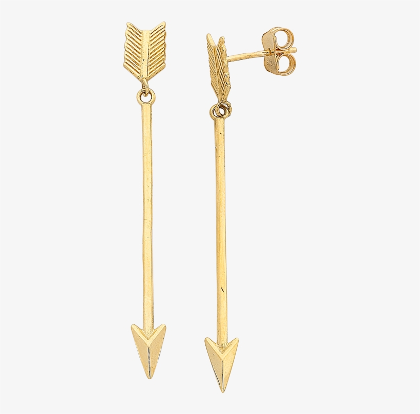 Yellow Gold Arrow Drop Earrings - Ruler, transparent png