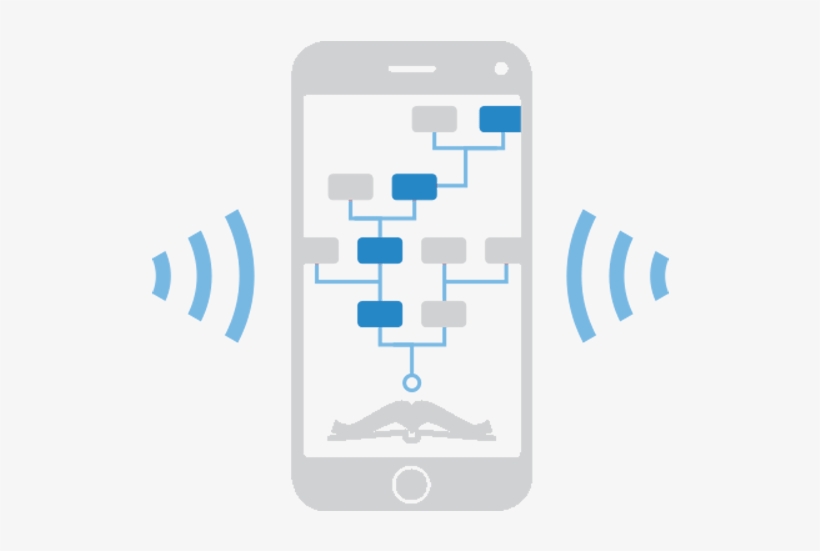 Tagline Illustration Blue Square - Mobile Phone, transparent png