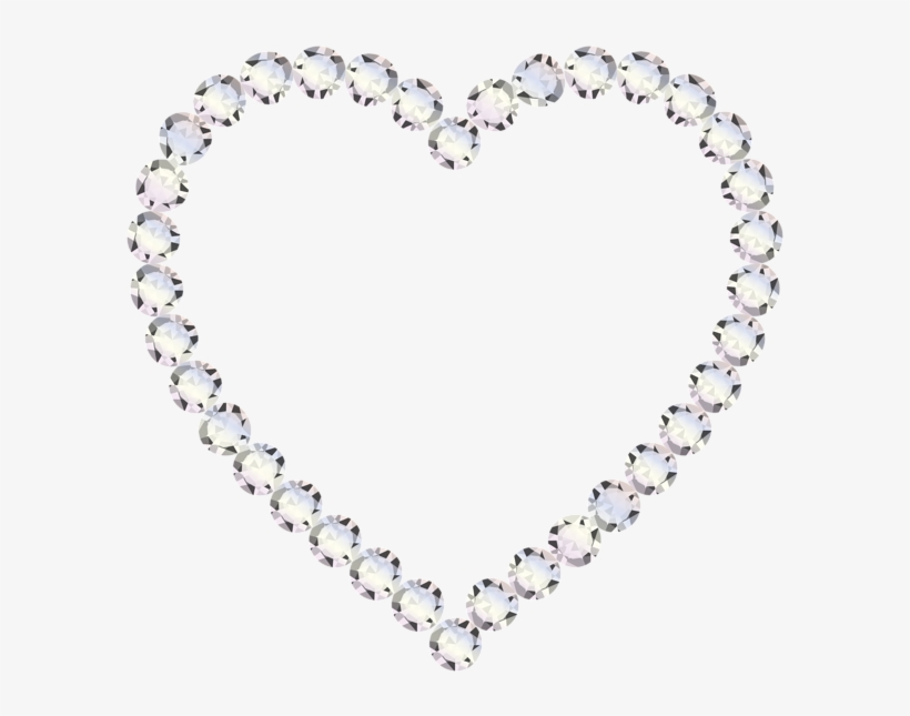 Transparent Diamond Heart Border Clip Art Image, transparent png