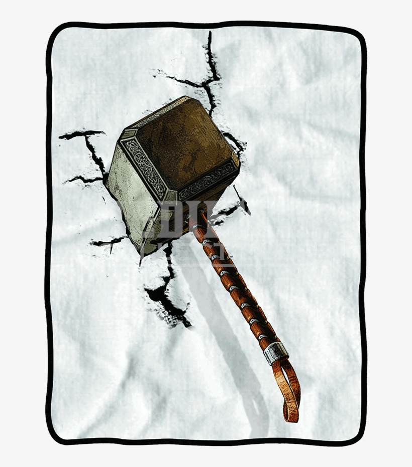 Avengers 2 Mjolnir Crash Fleece Blanket - Thor Hammer In The Wall, transparent png