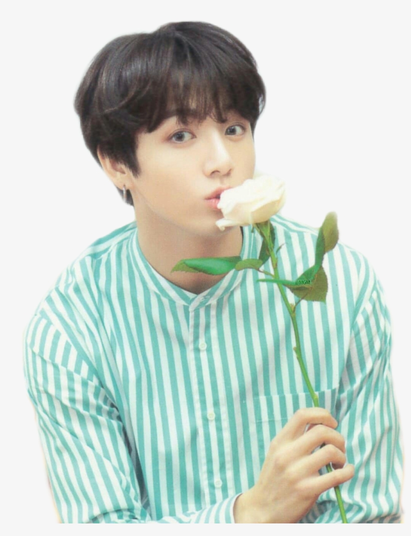 Report Abuse - Jungkook With A Flower, transparent png
