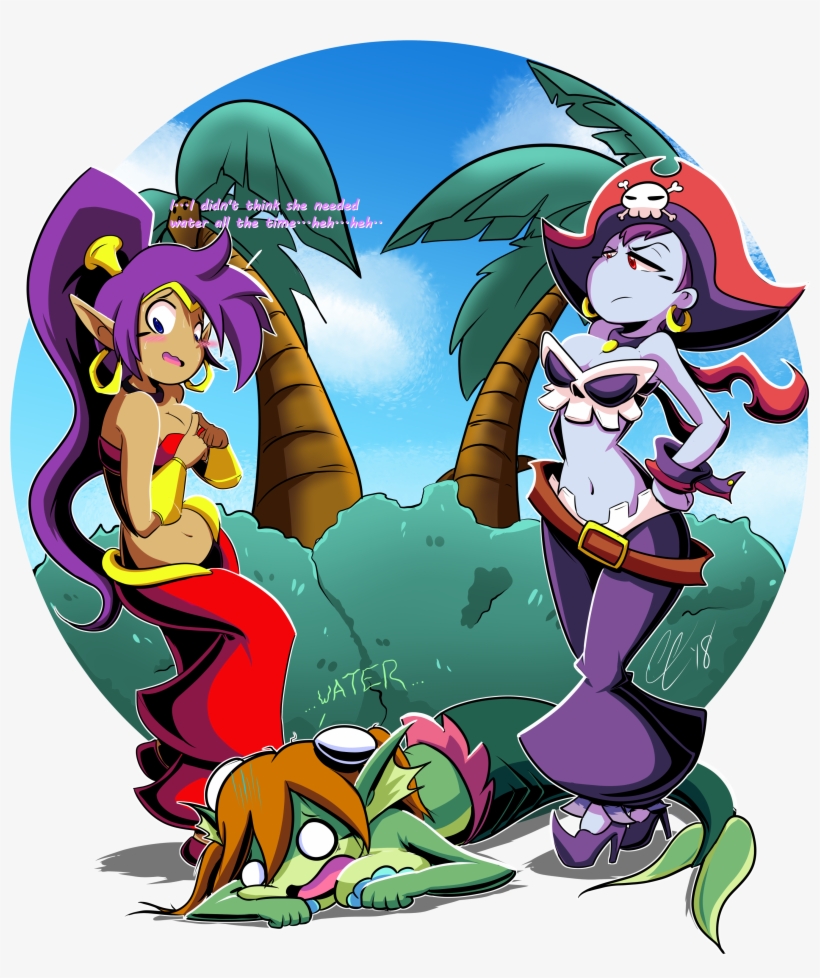 Shantae, Risky Boots And Mermaid By Corythec, transparent png