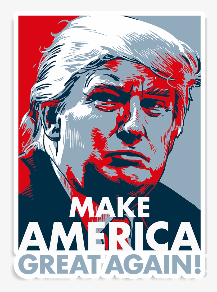 Make America Great Again Sticker American As F*ck - Donald Trump Make America Great Again Poster, transparent png