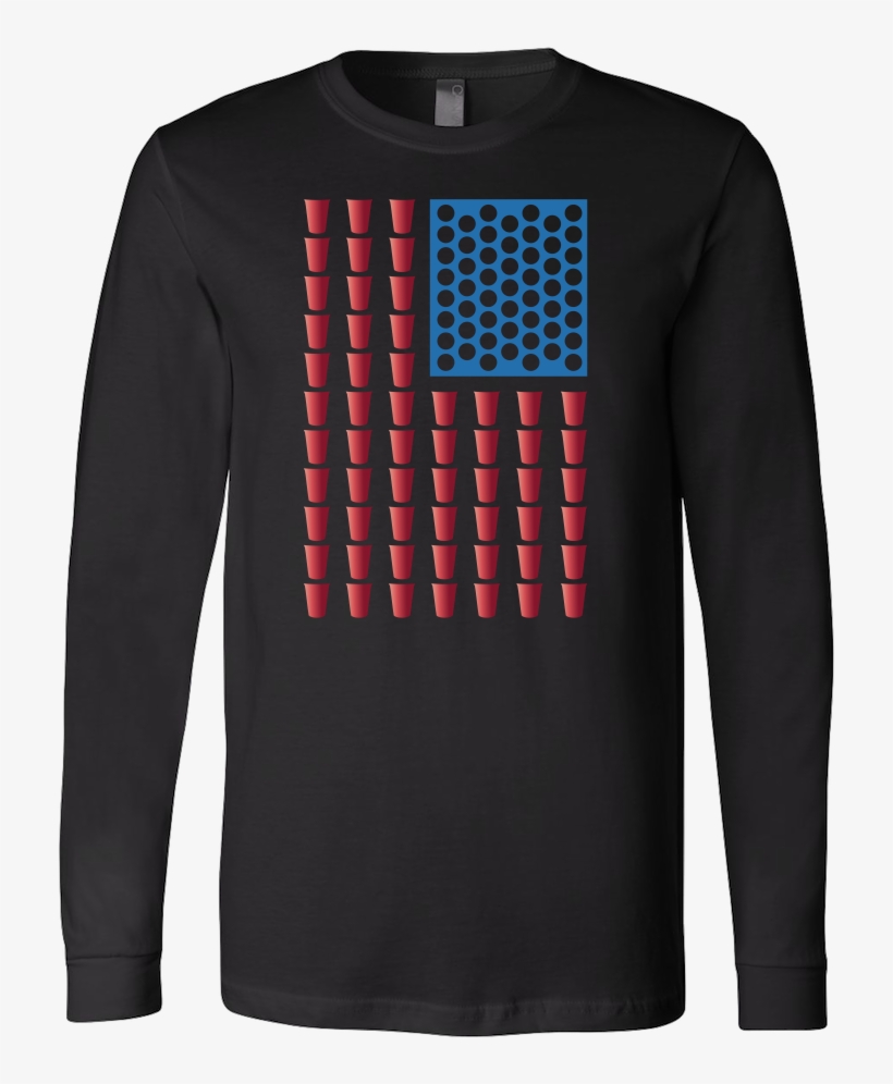 Usa Beer Pong Champ Long Sleeve T Shirt - Long-sleeved T-shirt, transparent png