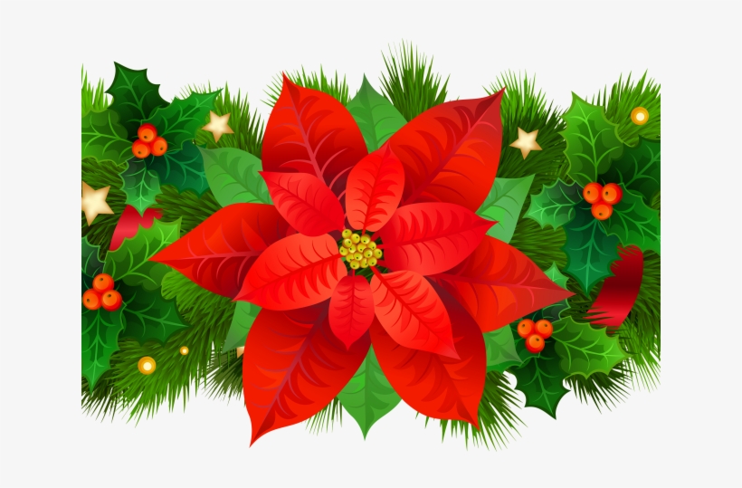 Poinsettia Clipart Christmas Rose - Christmas Decoration Clip Art, transparent png