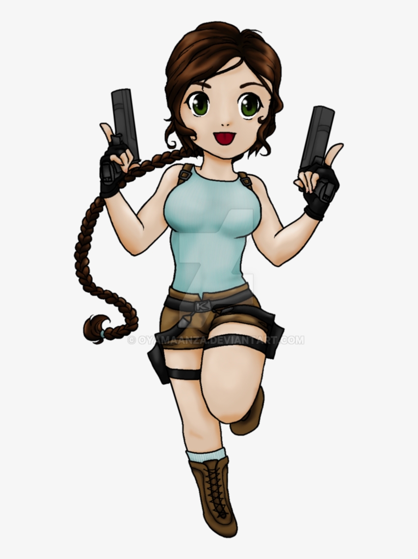 “lara Croft Chibi Commission By Oyamaanza - Lara Croft Chibi, transparent png