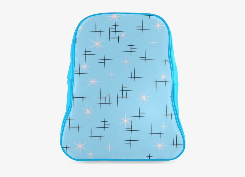 Abstract Lines And Pink Stars On Baby Blue Retro School - Illustration, transparent png
