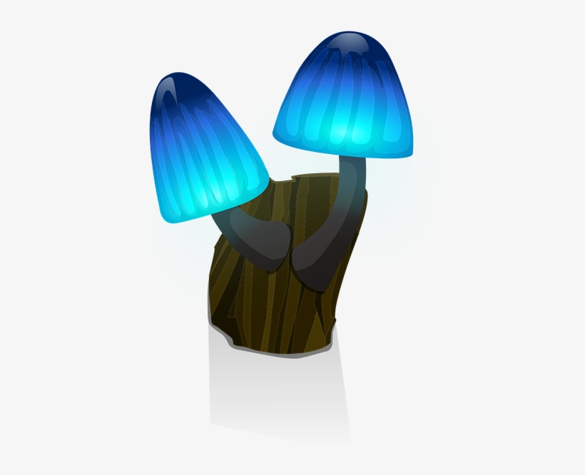 Bulb Clipart Glowing Blue - Glowing Mushrooms Transparent Background, transparent png