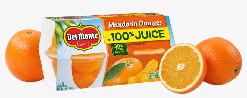 Mandarin Oranges In 100% Juice, Fruit Cup® Snacks - Del Monte, transparent png