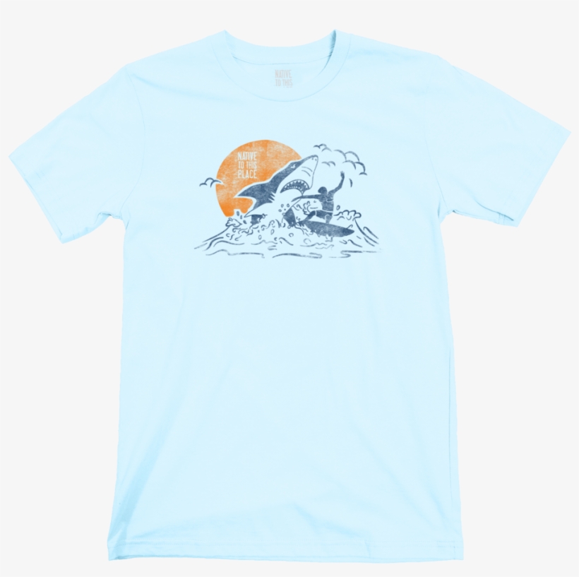 M's Great White Shark Surfer Organic Cotton T-shirt - Manta Ray, transparent png