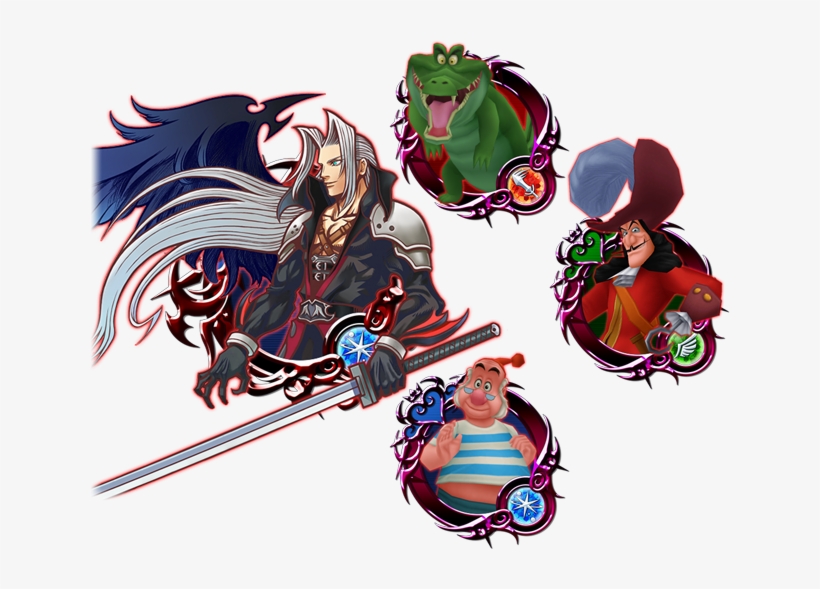 #khux Eng Get An Illustrated Sephiroth Medal In This - Sephiroth E Cloud Final Fantasy 7, transparent png