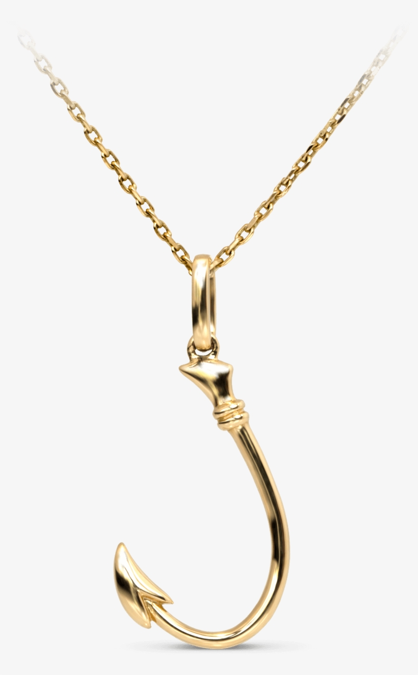 Yellow Gold Fisherman Fish Hook Jewelry - Pendant, transparent png