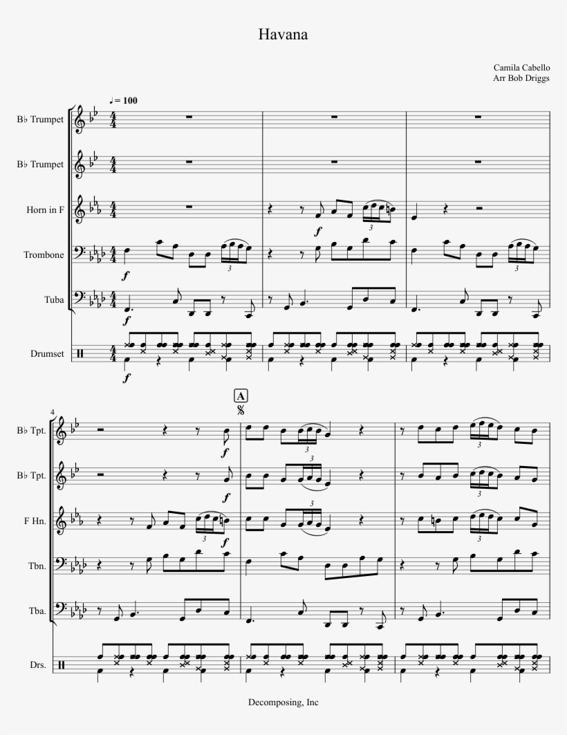 Brass Quintet Sheet Music For Trumpet, French Horn, - You Re A Mean One Mr Grinch Brass Quartet Tuba, transparent png