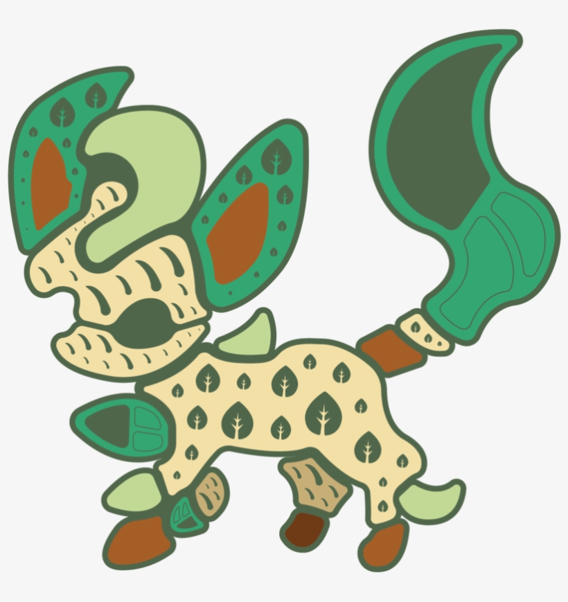 Leafeon-sticker, transparent png