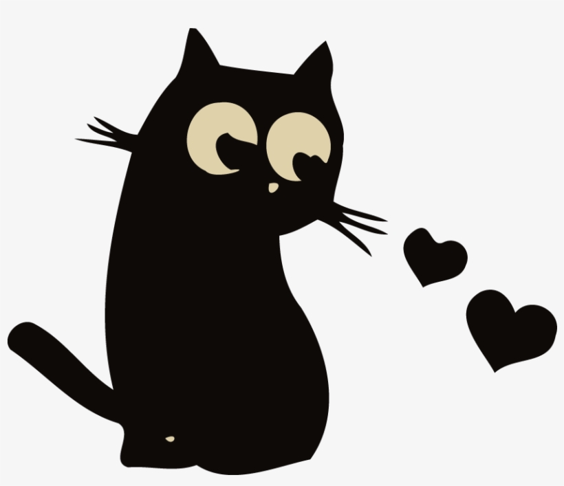Cat With Heart Eyes Vector Image - Illustration, transparent png