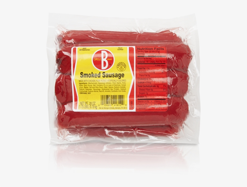 Circle B Smoked Sausage Is The - Red Casing Sausage, transparent png