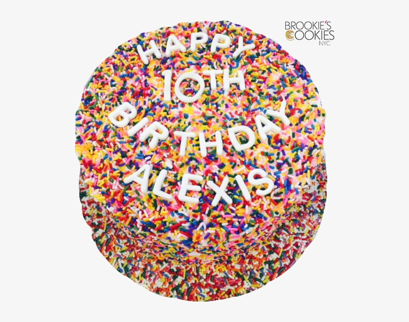 Multi-colored Sprinkle With Fondant Writing - Circle, transparent png