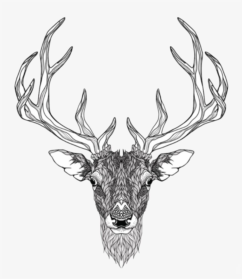 Elk Abziehtattoo Deer Totem Red Free Transparent Image - Deer Head Illustration, transparent png