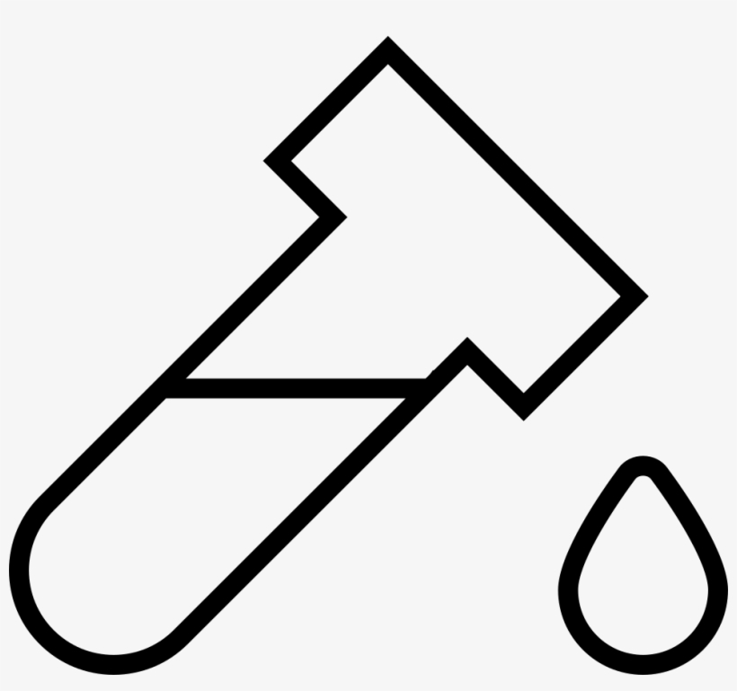 Filled Test Tube With A Drop Comments - Line Art, transparent png