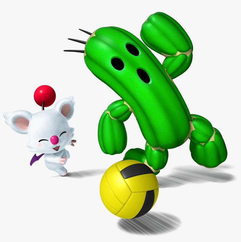 Moogle And Cactuar Playing Dodgeball - Mario Sports Mix Cactuar, transparent png