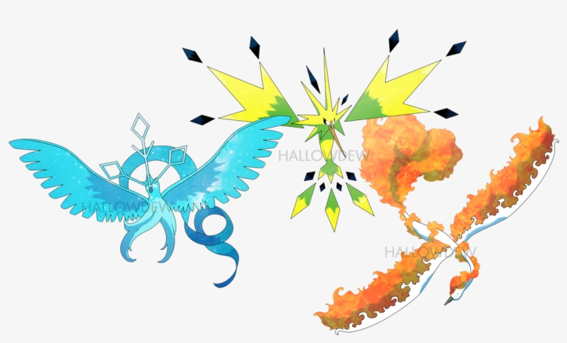 Pokemon Legendary Birds Mega, transparent png