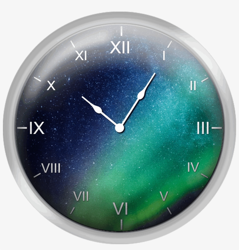 Milky Way And Aurora Borealis - Wall Clock, transparent png