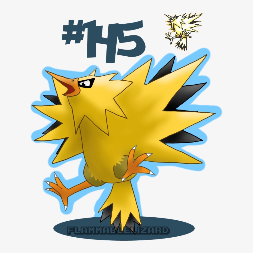 Zapdos Is Today's Pokémon I'm Still Bad At Drawing - Moltres Sprite, transparent png